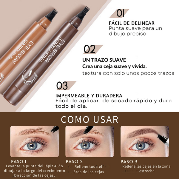 😍LÁPIZ 3D DE 3 PUNTAS CEJAS PERFECTAS + SÉRUM CRECIMIENTO😍