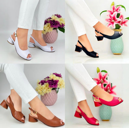 😍CALZADO TURIN| TACÓN MEDIO, PUNTA ABIERTA 😍