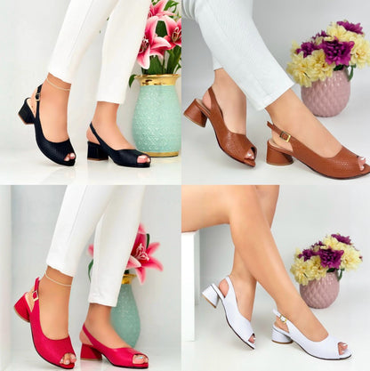 😍CALZADO TURIN| TACÓN MEDIO, PUNTA ABIERTA 😍